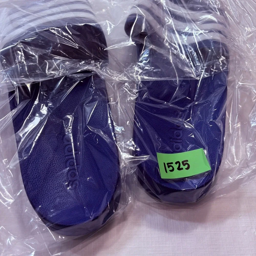 Adidas Adilette Shower Slides Mens 18 Purple White Striped Sandals GW1051